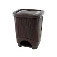 Genérico - Tacho De Basura Dual Ratan 24Lt Café