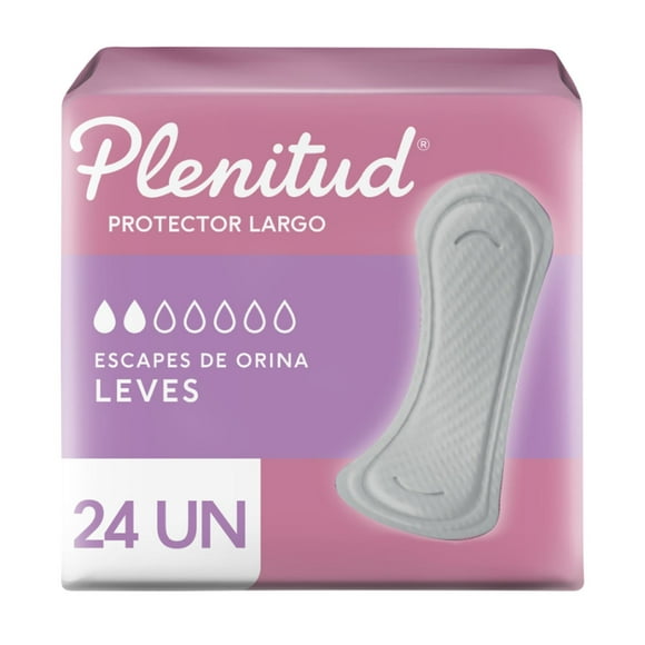 Protectores Femeninos Plenitud Diarios Largo para Escapes de Orina Leves, 24 Un