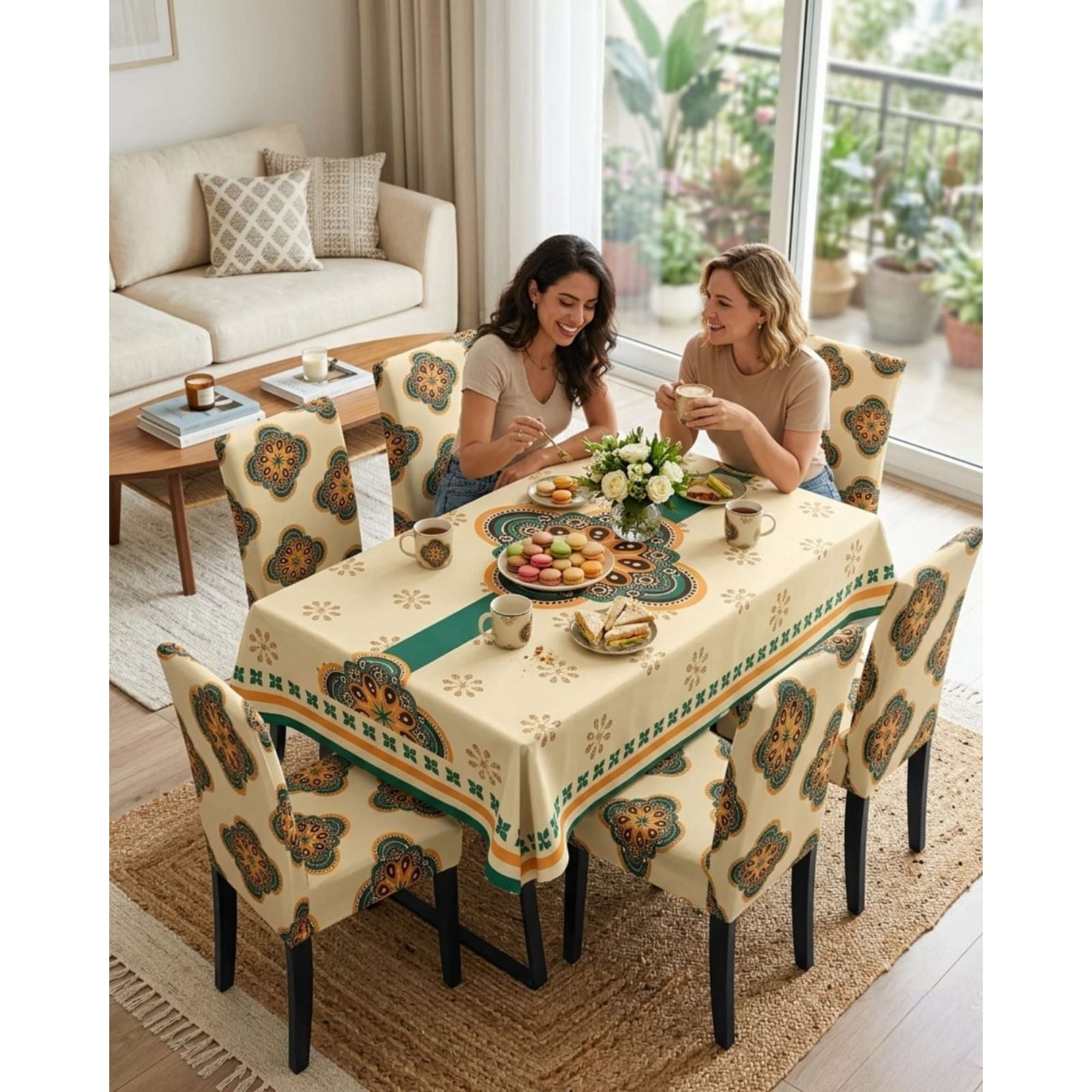 Myl Todo Hogar - Set Comedor 6 Personas Mantel Antimanchas Y Fundas De Silla
