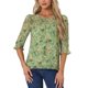 thumbnail image 1 of INSPIRE CHIC Camisas de Mujer de Manga 3/4 Blusas de Chifón Floral Verde Hierba S, 1 of 5