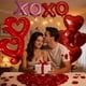 thumbnail image 2 of Juego de globos románticos Paivanwoo con globos en forma de corazón rojo y 500 pétalos de rosa, 2 of 8