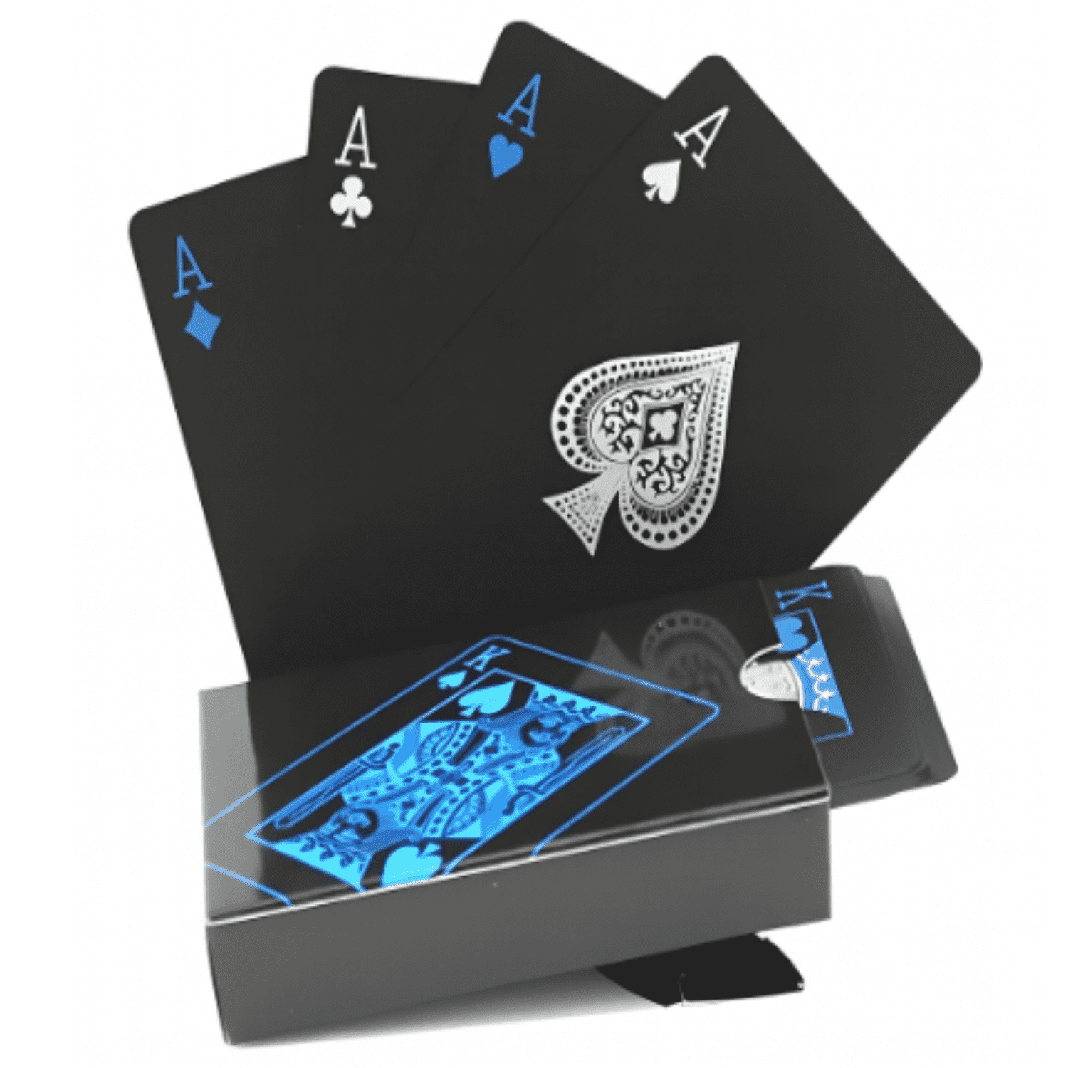 Genérico - Baraja De Naipes Poker Magia Plástica Negra Premium