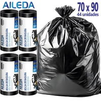 Aileda Bolsa De Basura Pequeña 70X90 Cms - Excelente Calidad 1 Rollo Con 11 Unidades (Un Total De 44 Unidades)