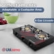 thumbnail image 2 of Cocina Encimera a Gas Licuado Vidrio 3 Platos Cocinilla Negro, 2 of 7