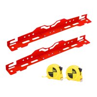 Ioensy - 2 Herramientas De Alineación De Ruedas Con 2 Cintas Métricas De Acero Inoxidable Rojo