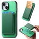thumbnail image 1 of Funda de Cuero Magnética con Tarjetero para iPhone 14 Cubierta Delgada Verde, 1 of 5