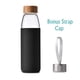 thumbnail image 2 of Botella de agua veegoal de vidrio borosilicato de 500 ml con tapa de bambú, 2 of 7