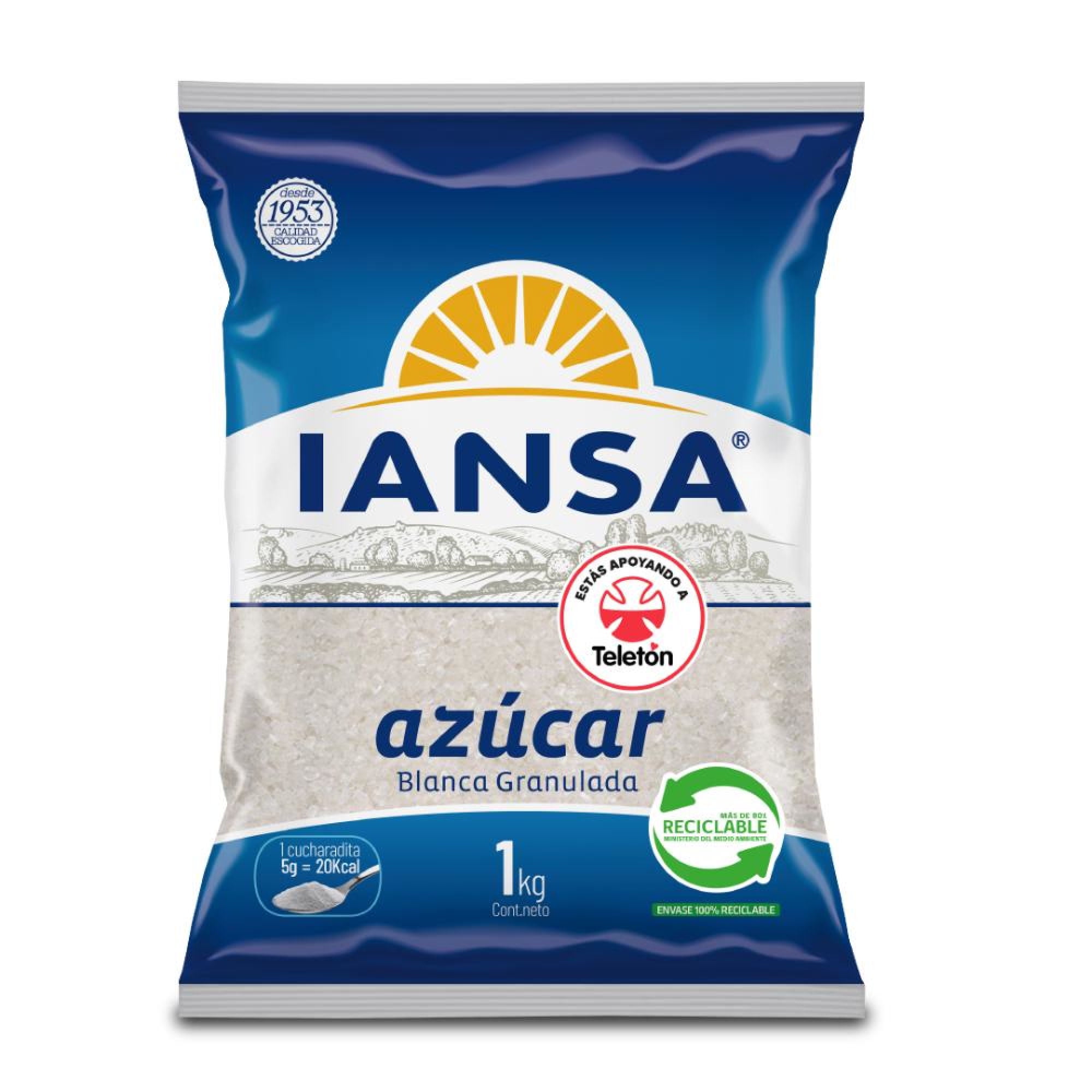 Azúcar Blanca Granulada Bolsa 1 Kg Iansa