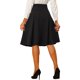 thumbnail image 3 of INSPIRE CHIC Falda Midi Acampanada Vintage de Mujer con Cintura Alta Elástica y Botones Decorativos L Negro, 3 of 7