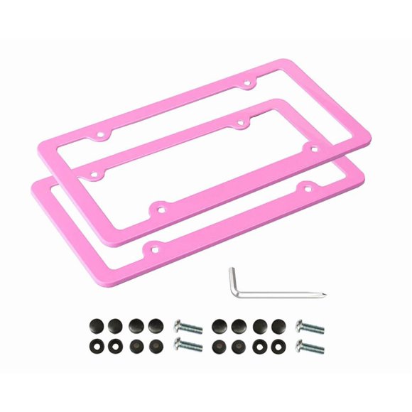 Marco para placa de matrícula XLSFPY 31 cm x 16 cm rosa (2 unidades)