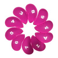 Magideal - 10 Piezas Golf Irons Headcover Set, Golf Set Guard, Golf 3 4 5 6 7 8 9 A Sw Pw Funda Protectora Head Cover Head Covers Guard Protector , Rojo