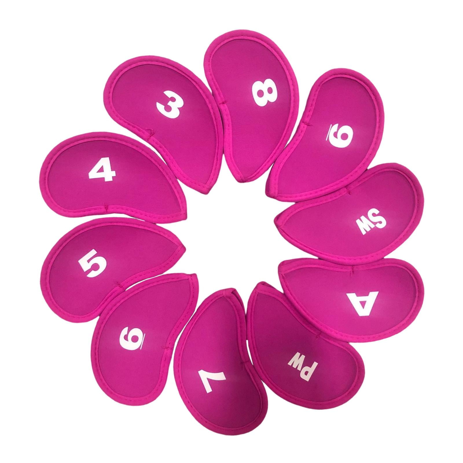 Magideal - 10 Piezas Golf Irons Headcover Set, Golf Set Guard, Golf 3 4 5 6 7 8 9 A Sw Pw Funda Protectora Head Cover Head Covers Guard Protector , Rojo