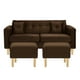 thumbnail image 1 of Sofa New Retro 3c + 2 Pouf Felpa 05 Chocolate, 1 of 6