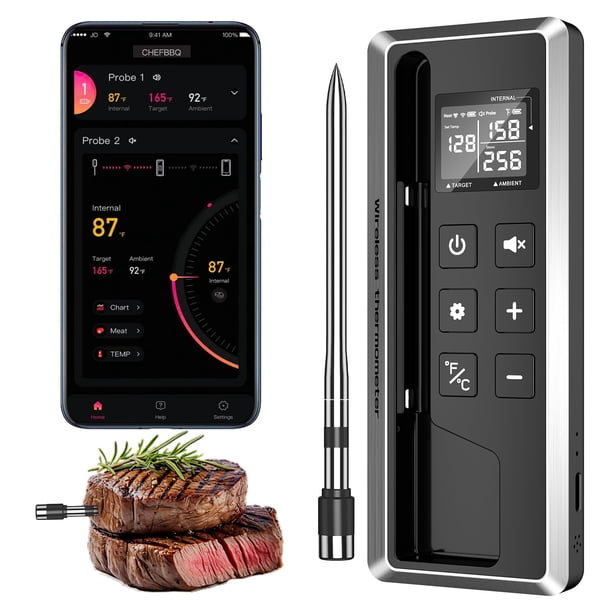 Termómetro inalámbrico para carne TEMMIO con temporizador inteligente y control de aplicaciones