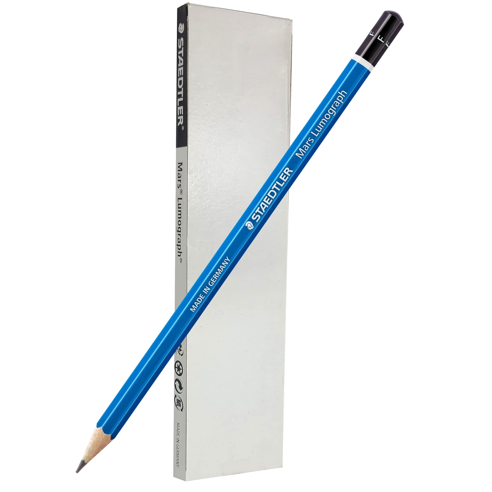 Lápiz De Dibujo Staedtler Mars Lumograph F Graphite Art X6