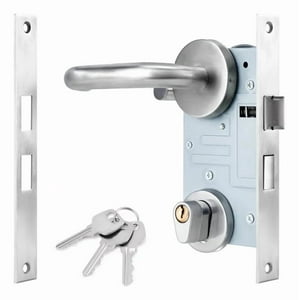 Genérica - Cerradura Embutida De Puerta Contra Incendios Dormitoriobaño Plateado