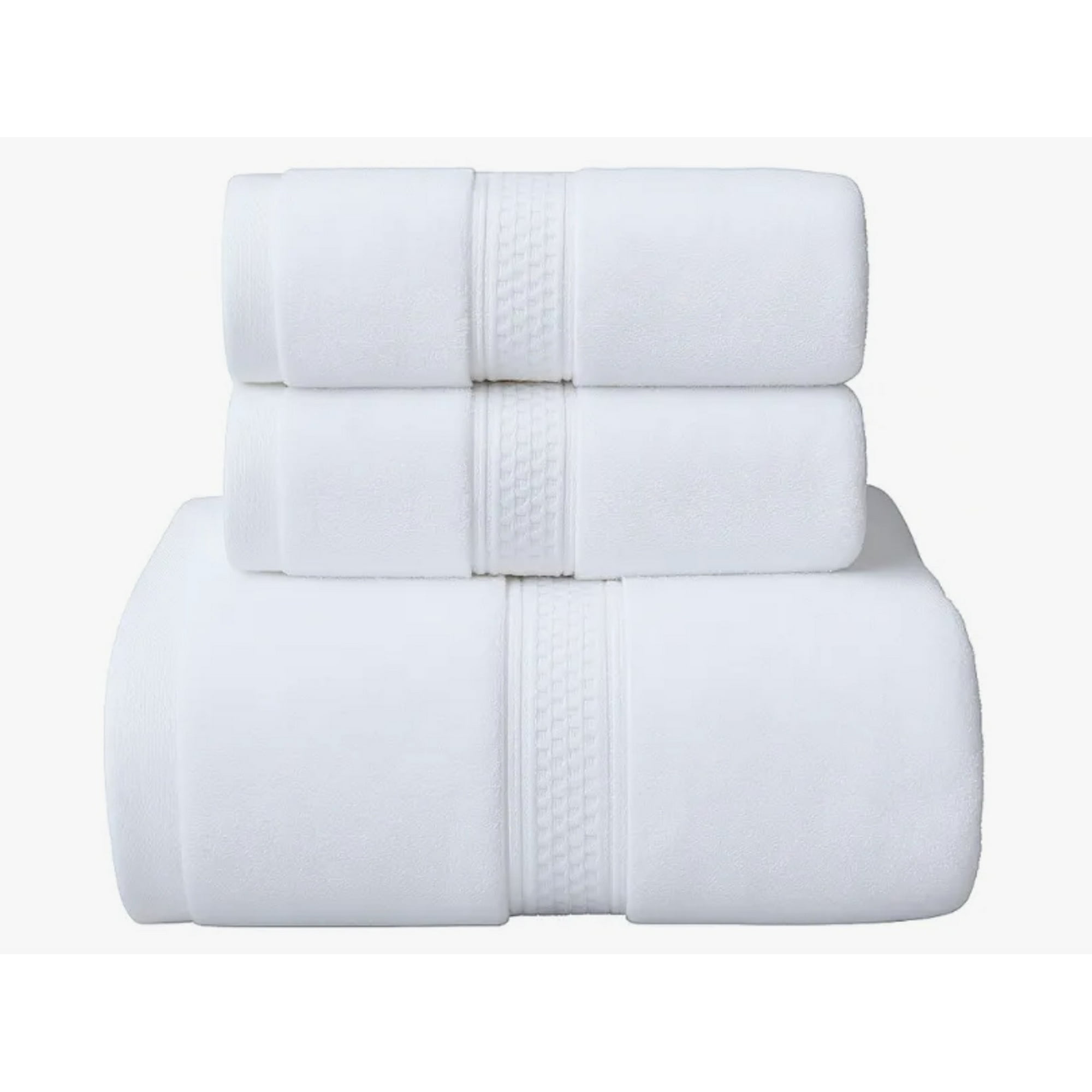 Atlas - Pack 3 Toallas Algodón Grueso Blanco
