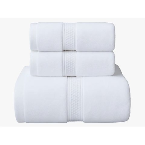 Atlas - Pack 3 Toallas Algodón Grueso Blanco