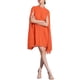 thumbnail image 1 of INSPIRE CHIC Vestido de Mujer de Gasa con Capa, Vestido con Mangas de Capa Fluidas, Vestido Plisado Naranja XL, 1 of 6