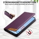 thumbnail image 5 of Funda Tipo Cartera de Cuero Sintético para Samsung Galaxy A57 Bloqueo RFID, con Ranuras para Tarjetas y Bolsillo para Efectivo, Cierre Magnético Fuerte Morado, 5 of 6
