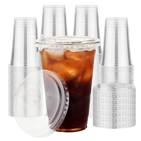 Vasos De Plástico Vpackduo De 16 Onzas Con Tapas, Paquete De