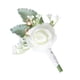 thumbnail image 1 of Hombres PE Rosa Flores Boutonniere Ramilletes De Boda Para Dama De Honor Prom Blanco, 1 of 5