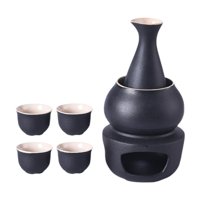 Magideal - Juego De Sake De Cerámica Con Calentador, Botella De Sake Tradicional, Tazón Calentador, Cerámica De , Regalo De Bebida De Sake, Fiesta De Té