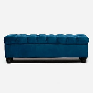 Barra Design - Banqueta Capitone Felpa Azul