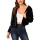 thumbnail image 1 of Chaqueta de Piel Sintética para Mujer INSPIRE CHIC de Manga Larga Recortada Abrigo de Invierno Esponjoso - Elegante y Cómodo S Negro, 1 of 8
