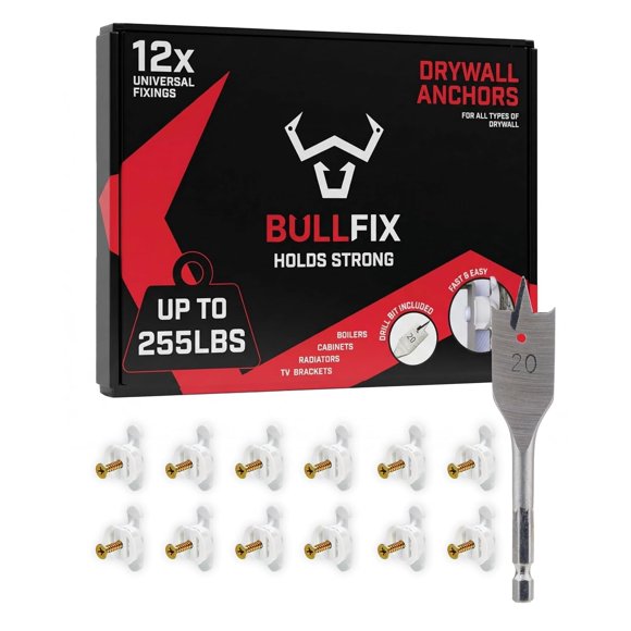 Anclajes para paneles de yeso Bullfix 12 unidades, 115 kg, uso intensivo