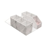 Magideal - Organizador De Extensiones De Pestañas Caja Acrílica Dividida Para Suministros De Pestañas Diseño Moderno Para Almacenaje De Paletas Y Pinzas Función Mármol