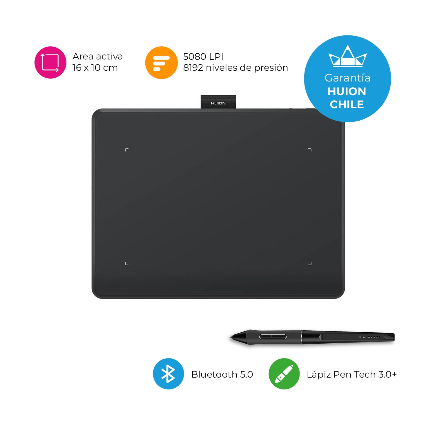 Huion - Tableta Gráfica Digitalizadora Inspiroy Frego S Bluetooth