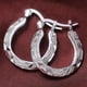 thumbnail image 5 of Stylish Silver Textured Hoop Earrings - Effortlessly Chic and Comfortable, 5 of 5