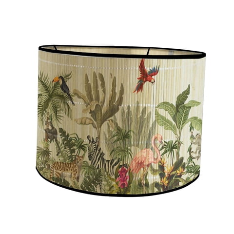Magideal - Pantalla De Bambú E27, Pantalla De Tambor, Hecha A Mano, Cafetería, Sala De Estar, Lámpara De Araña, Pantalla De Pared, Cubierta De Luz Para Lámparas Aves