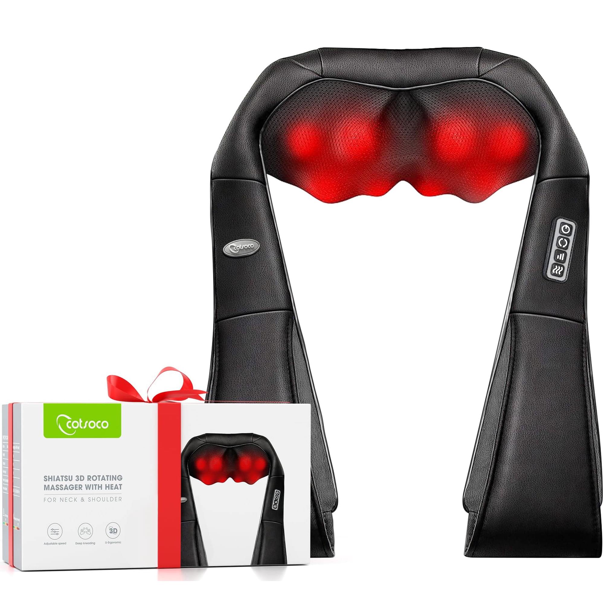 Masajeador De Cuello Y Espalda Cotsoco Shiatsu Con Calor Para Aliviar El Dolor