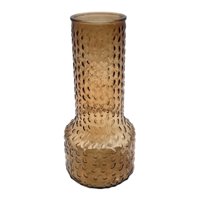 Fliperex - Florero Decorativo De Vidrio Con Diseño Base Ancha Café 30