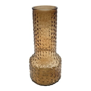 Fliperex - Florero Decorativo De Vidrio Con Diseño Base Ancha Café 30 Cafe