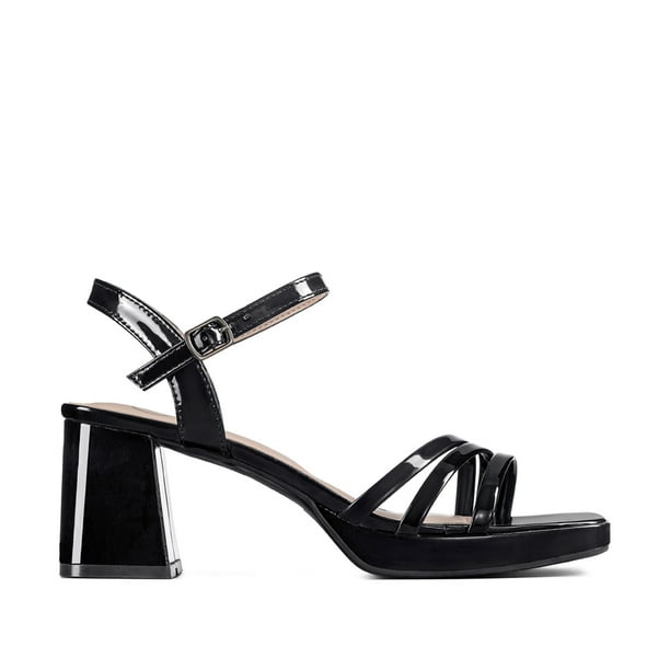 SandaliaTaco Grueso Simil Charol Mujer Weide YOU531