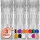 thumbnail image 1 of Cortina de Flecos Plateada Voircoloria, Pack de 3, 100 x 250 cm, 1 of 3
