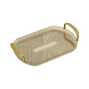 Magideal - Bandeja De Servicio Elegante Bandeja De Servicio De Postre De Fruta Bandeja De Cosméticos Adornada Bandeja De Baño Bandeja De Desayuno Decoración Para Marrón