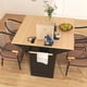 thumbnail image 2 of K&K 55.7'' Large Kitchen Island with 2 Drop Leaf,, Rolling Kitchen Cart on 5 Wheels with Power Outlet, Folding Storage Dining Table with Spice & Towel Rack , 3 Drawers, for Kitchen, Dining Room,Black, 2 of 3