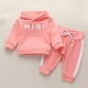 thumbnail image 1 of 2pcs Baby Girl Letter Pattern Hoodie & Laced Pants, 1 of 5