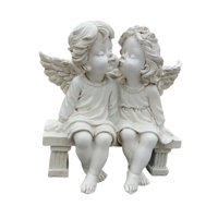 Bothyi - Estatua De Pareja De Ángeles, Estatuilla De Resina, Gabinete De Hotel, Decoración Del Hogar, Escultura De Querubín, Color Blanco