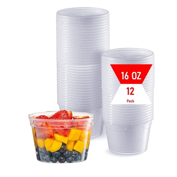 Contenedores para Alimentos Mr Miracle 473 ml Paquete de 12 con Tapa Hermética