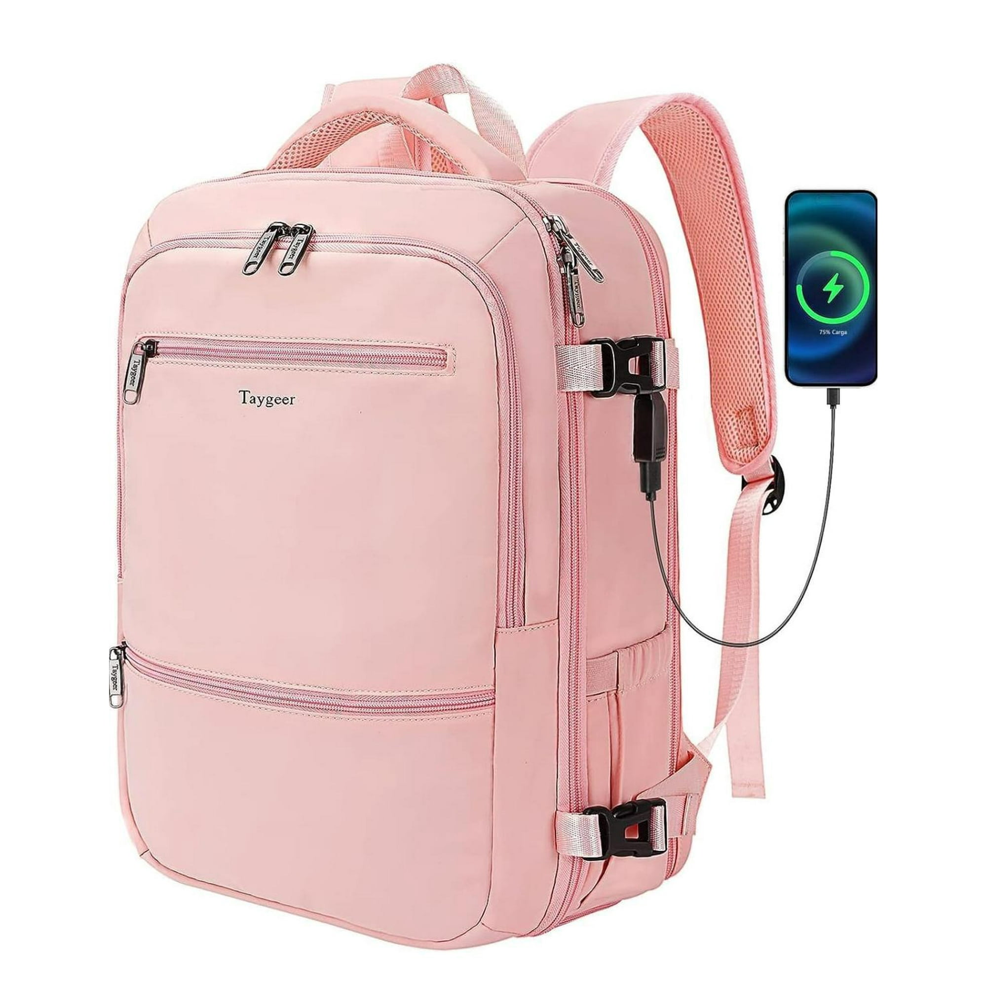 Genérico - Mochila Para Viaje Multifuncional Con Espacio Para Zapatos Rosa Rosa Mediano