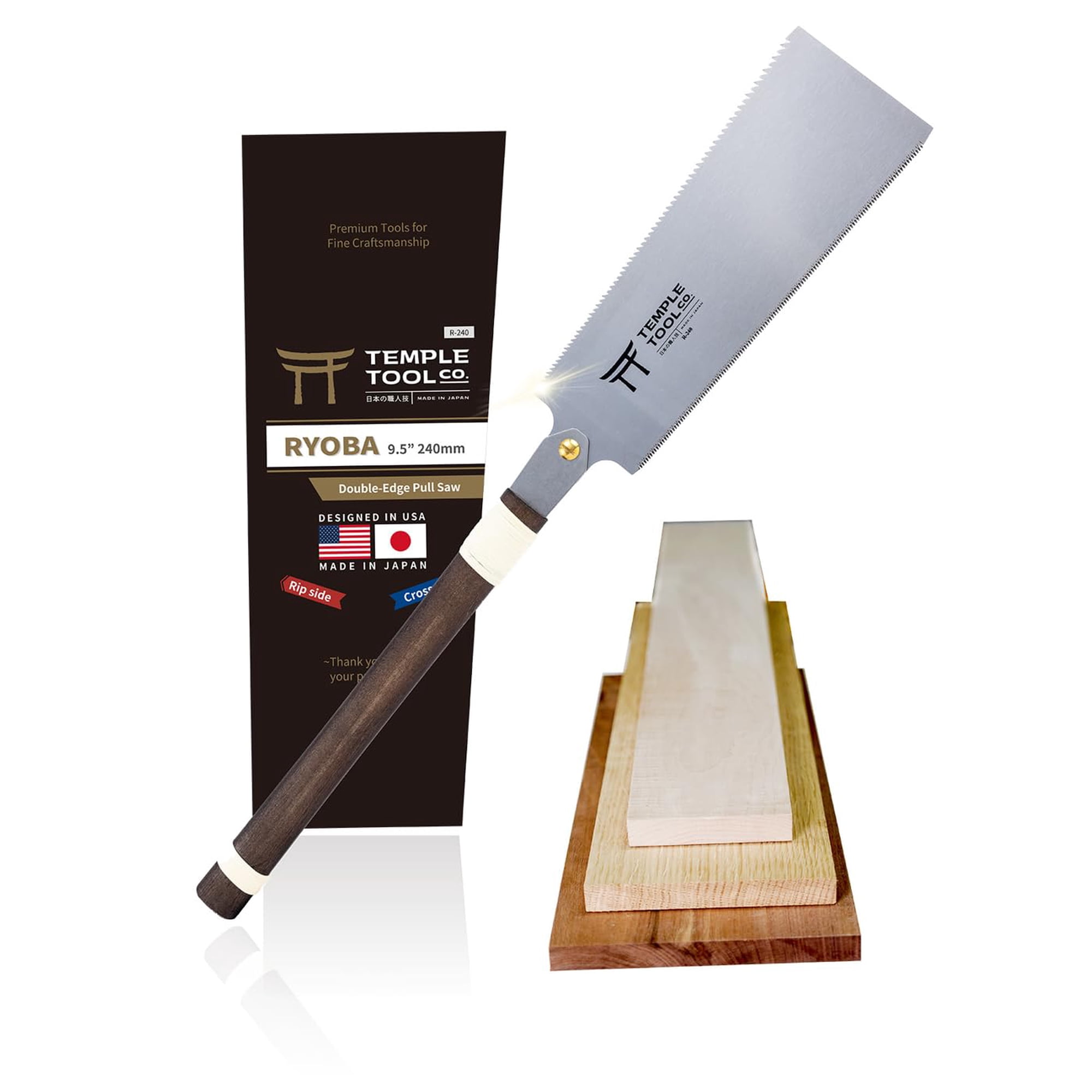 Sierra Japonesa De Tracción Ryoba Temple Tool De 9,5" De Doble Filo
