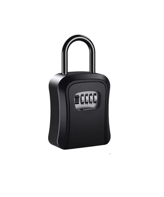 Genérico - Caja Seguridad Porta Llave Candado Clave Color Negro