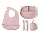 thumbnail image 1 of Mother And Baby Supplies, Toddler Plates, Silicone Infant And Toddler Eating Set, Cat Design 3/4/5pcs Set, Baby Silicone Cutlery, Toddler Eating Cutlery, Dividers Under Plates With Suction Cups To Pr, 1 of 5
