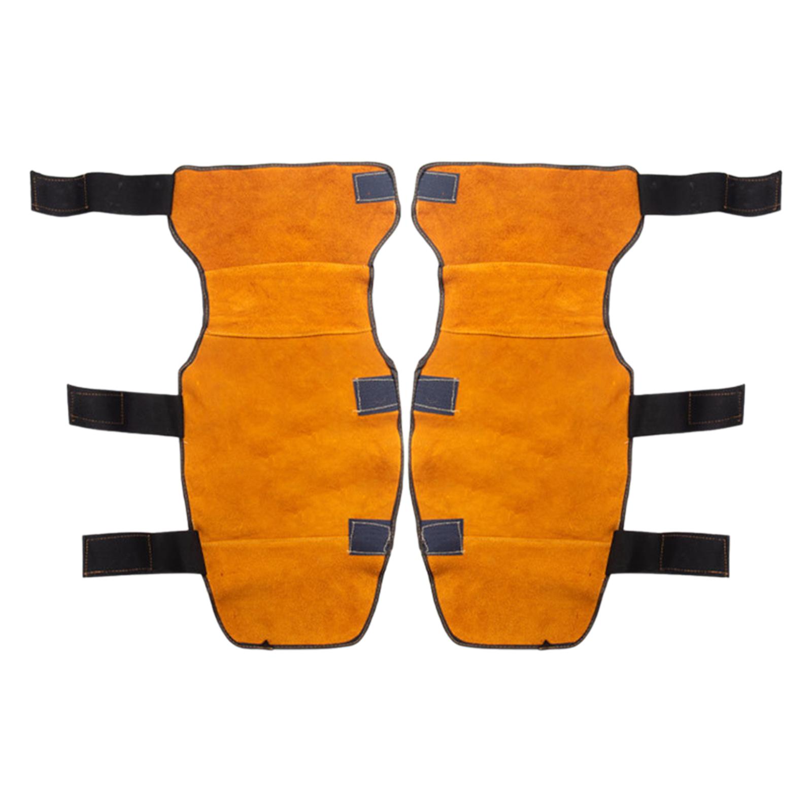 Ioensy - 2X Fundas Para Piernas De Soldadura Funda Protectora Segura Para Maquinaria Salpicaduras Jardinería Naranja