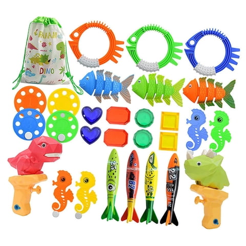 Magideal - Juguetes De Divingpool Para Niños Con Bolsa De Almacenamiento Para Niños Juguetes Acuáticos Juguetes Para Natación Para La Playa De Verano Fiesta De A